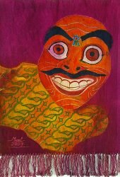 Topeng dan Kain Batik Parang Baris _ Batik_ 39x50cm_ 2007